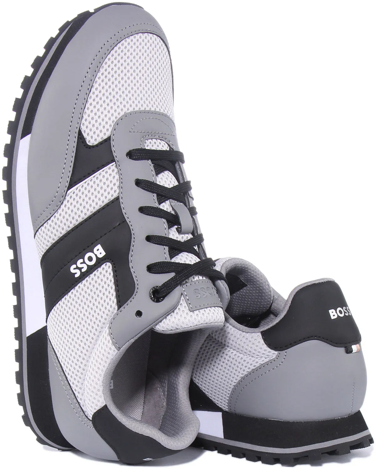 Boss Parker Run In Grey Black For Men