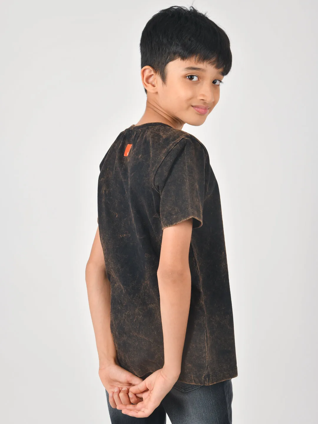 Boys Dino Print Cotton T-Shirt