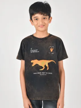 Boys Dino Print Cotton T-Shirt