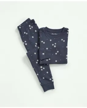 Brooks Brothers Kids Cotton Printed Pajama Set Navy