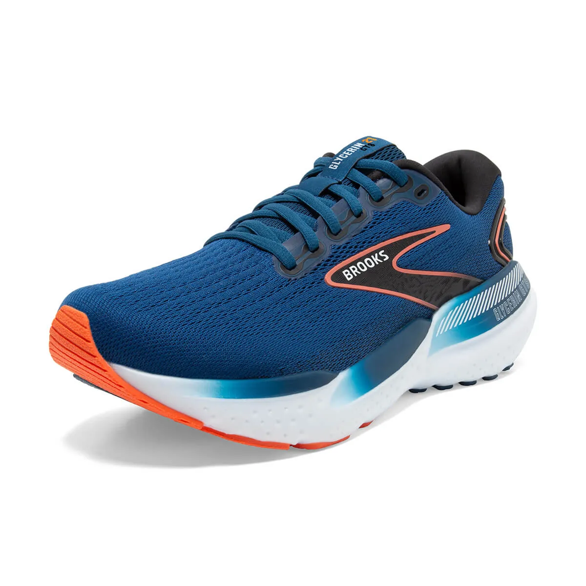 Brooks Glycerin GTS 21 Mens | Blue Opal/black/nasturtium