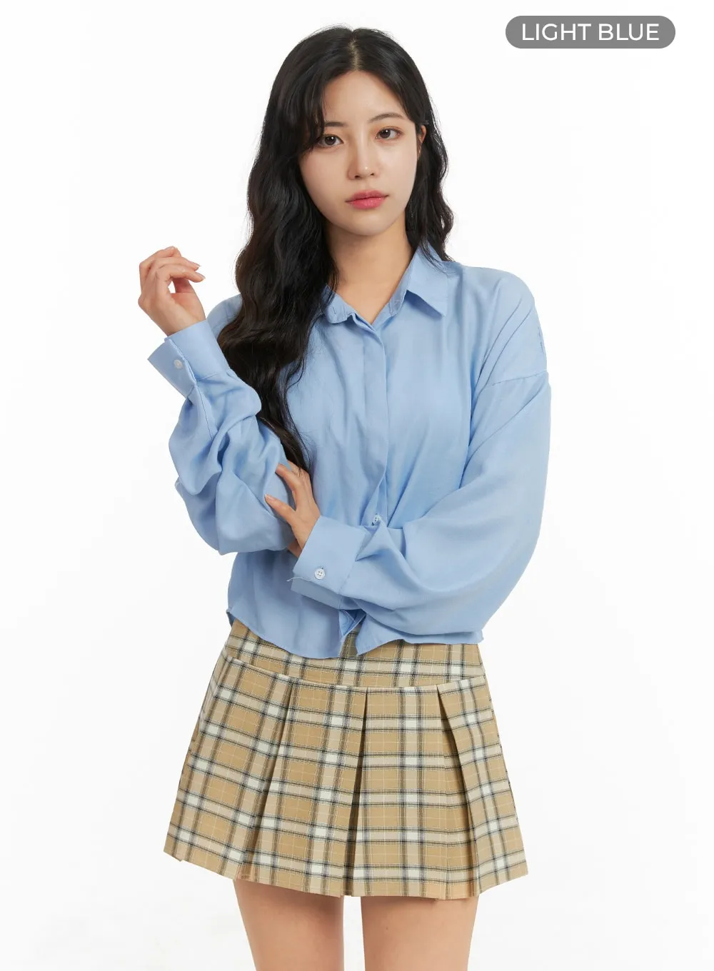 Button-Up Crop Shirt OM427