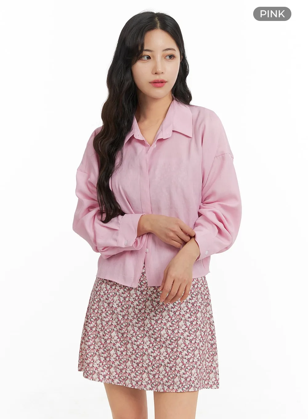 Button-Up Crop Shirt OM427