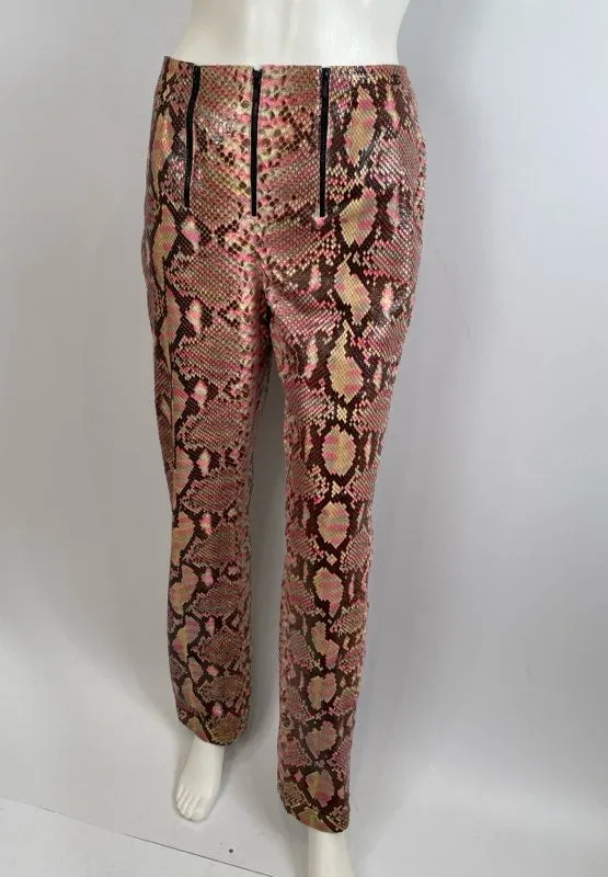 Chanel 00T, 2000 Transition Collection Multicolor Python Snakeskin Pants Trousers FR 38 US 4/6