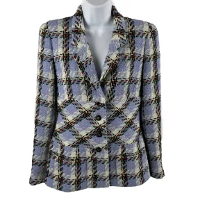 CHANEL - 95P Vintage Plaid Runway Tweed Blazer - Lilac - 42 US 10