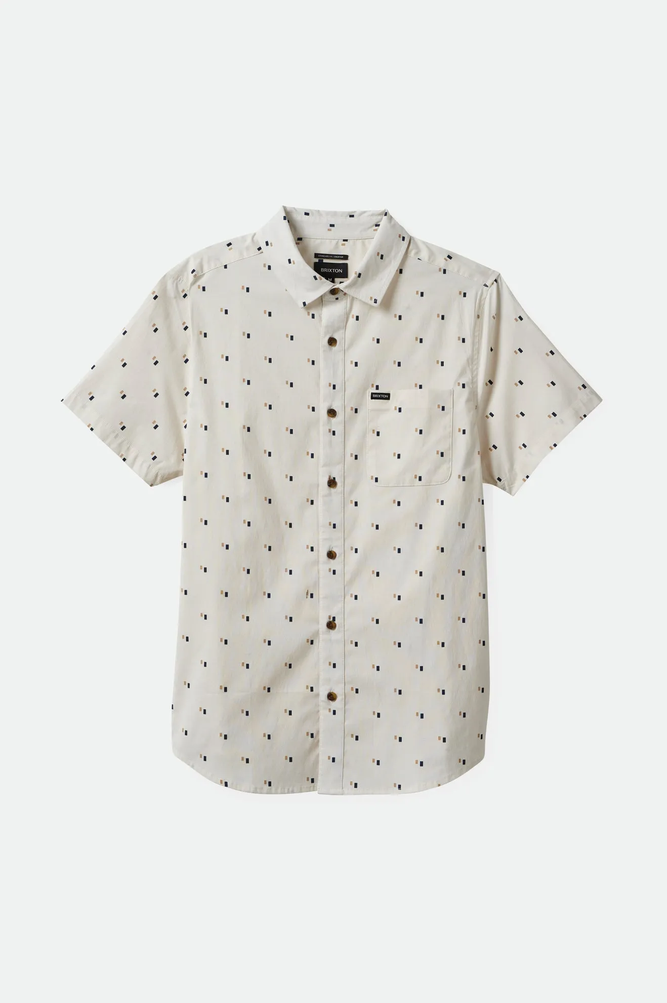 Charter Print S/S Woven Shirt - Off White/Tipping Square