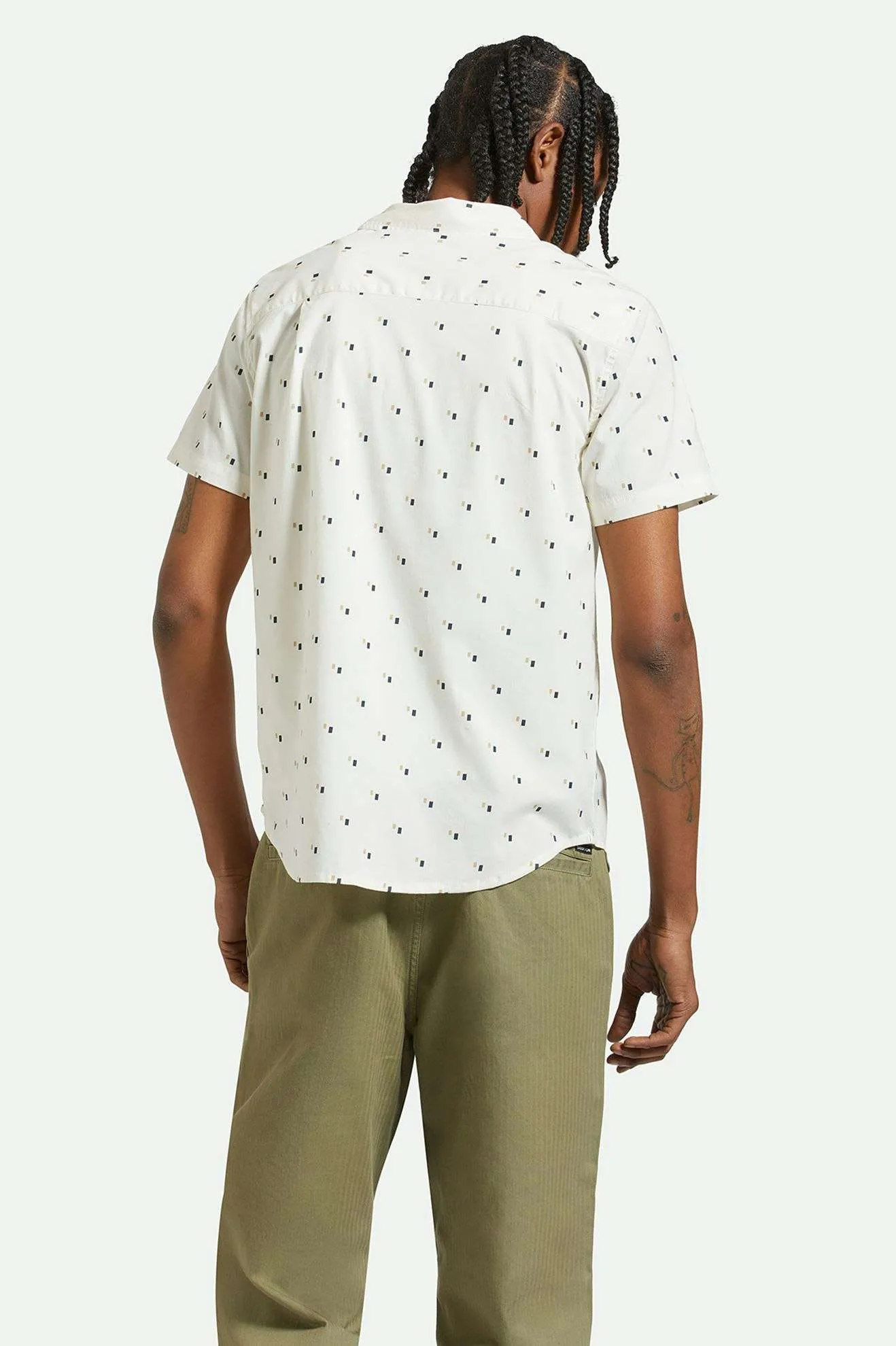 Charter Print S/S Woven Shirt - Off White/Tipping Square