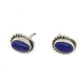 Chotto Lapis Lazuli Oval Bohemian Earrings