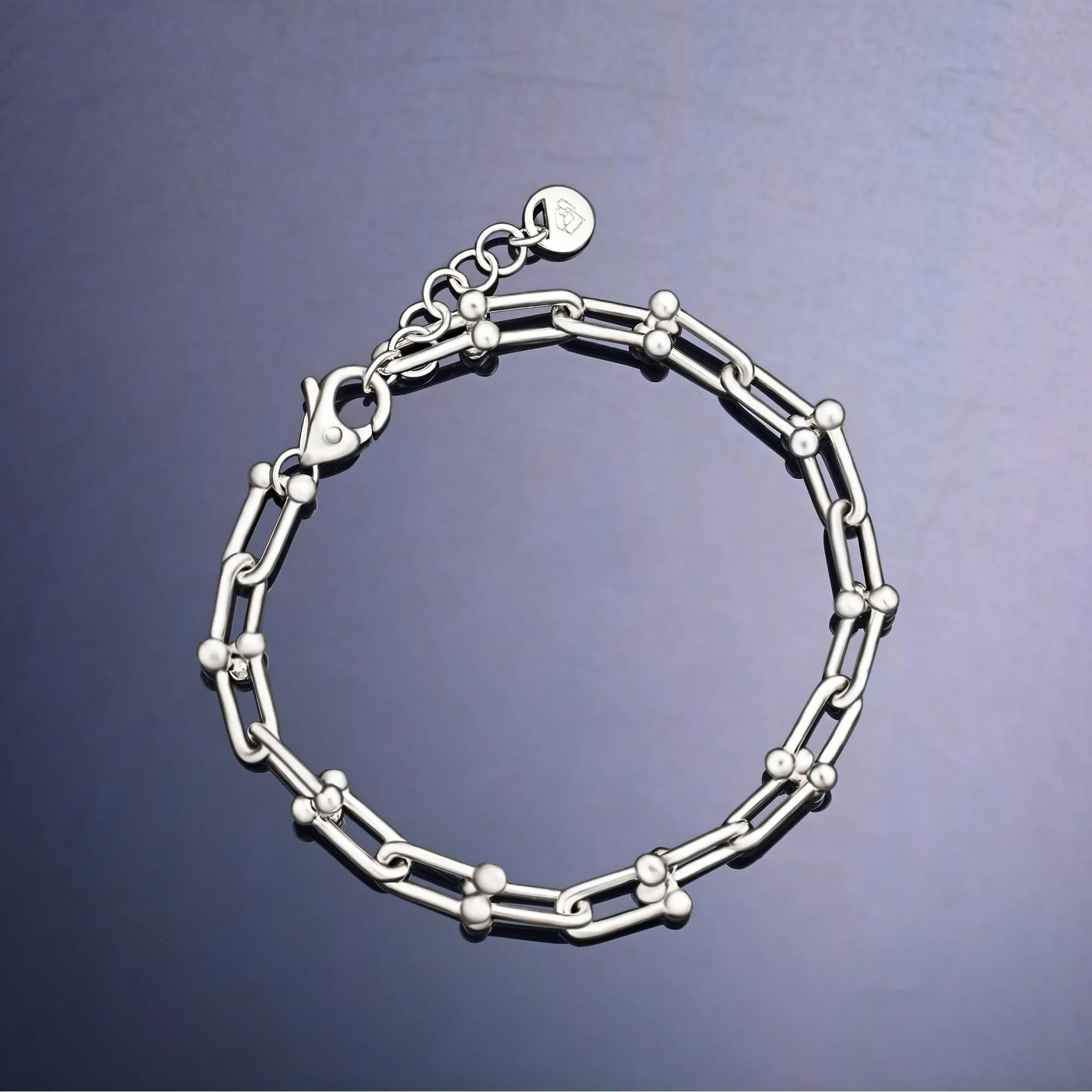 Chunky U Link Hardware Chain Bracelet Sterling Silver