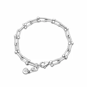 Chunky U Link Hardware Chain Bracelet Sterling Silver