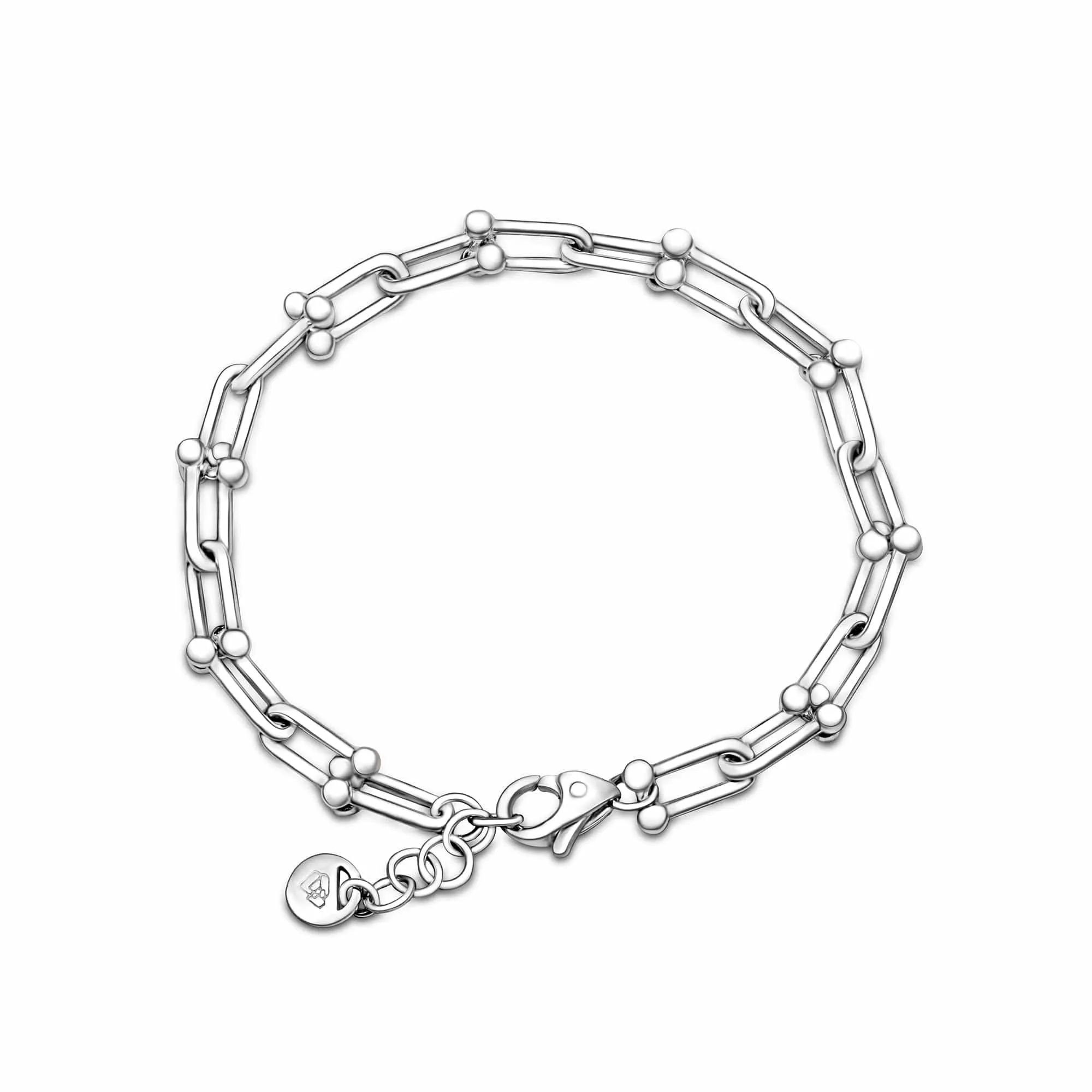 Chunky U Link Hardware Chain Bracelet Sterling Silver