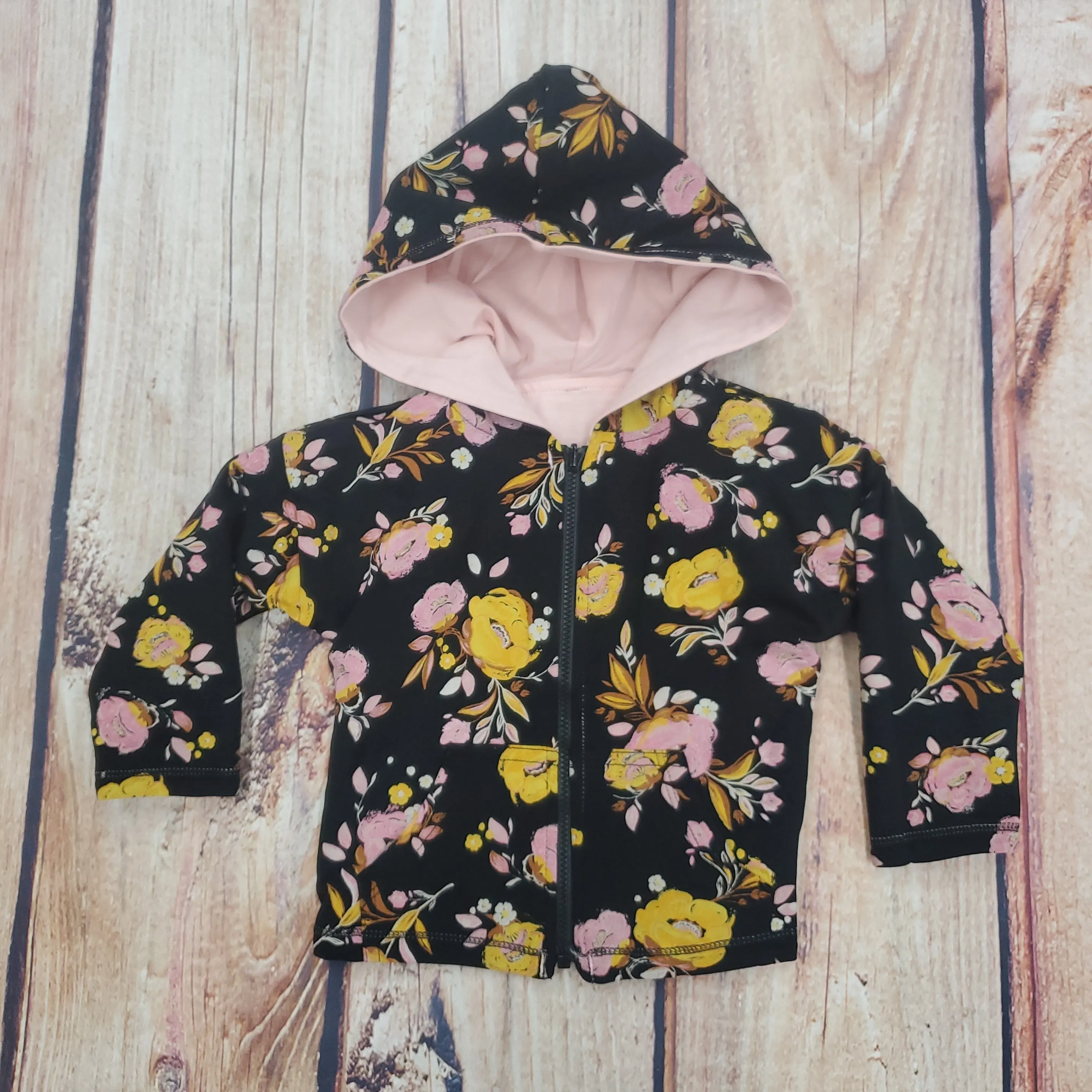 CLEARANCE Noruk Pink/Floral Reversible Zip Hoody