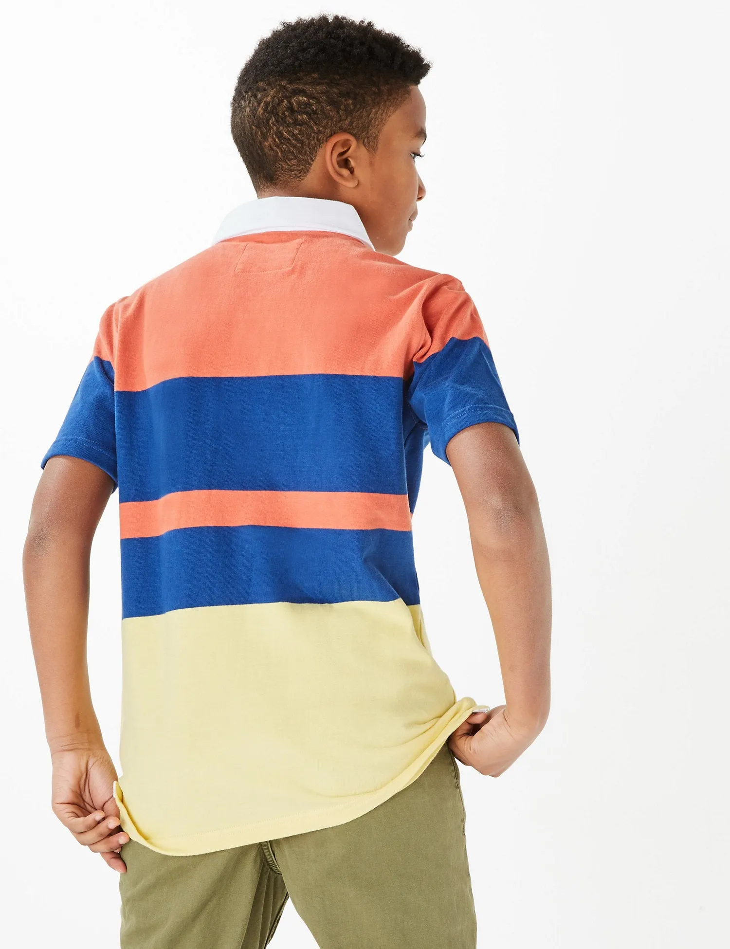 Cotton Colour Block Rugby Top