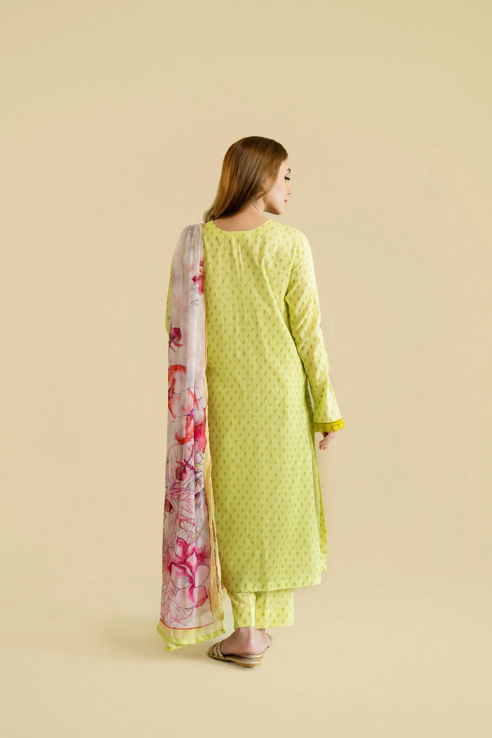 Cotton Lawn Digital Print Embroidery