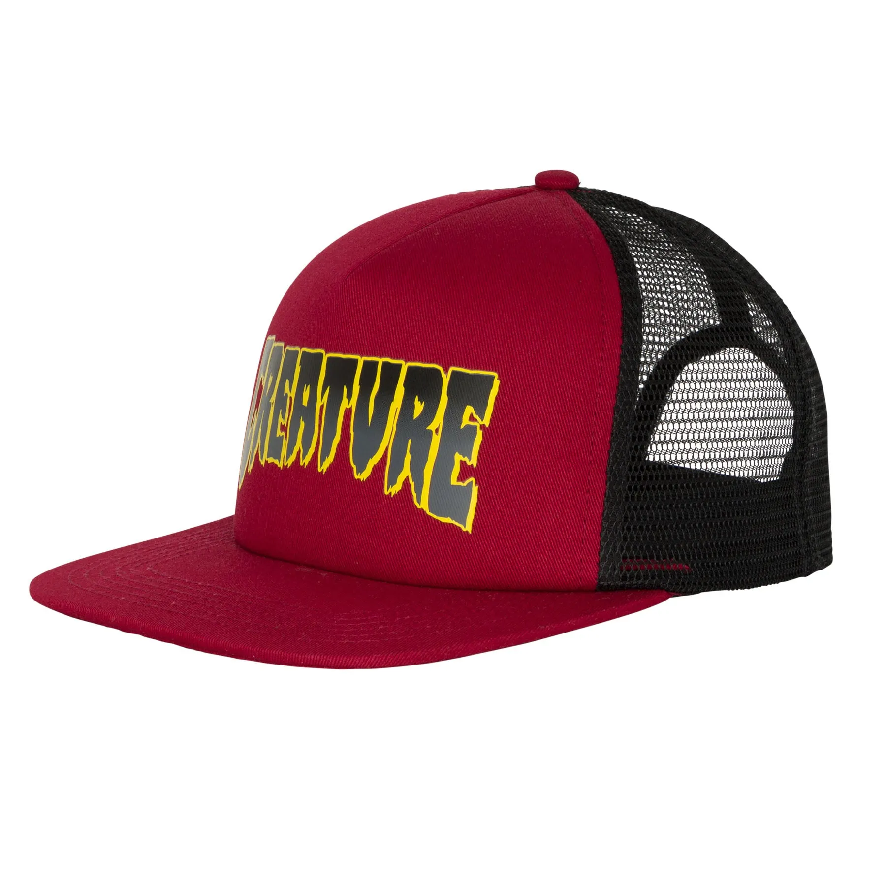 Creature Logo Mesh Trucker High Profile Hat Maroon/Black