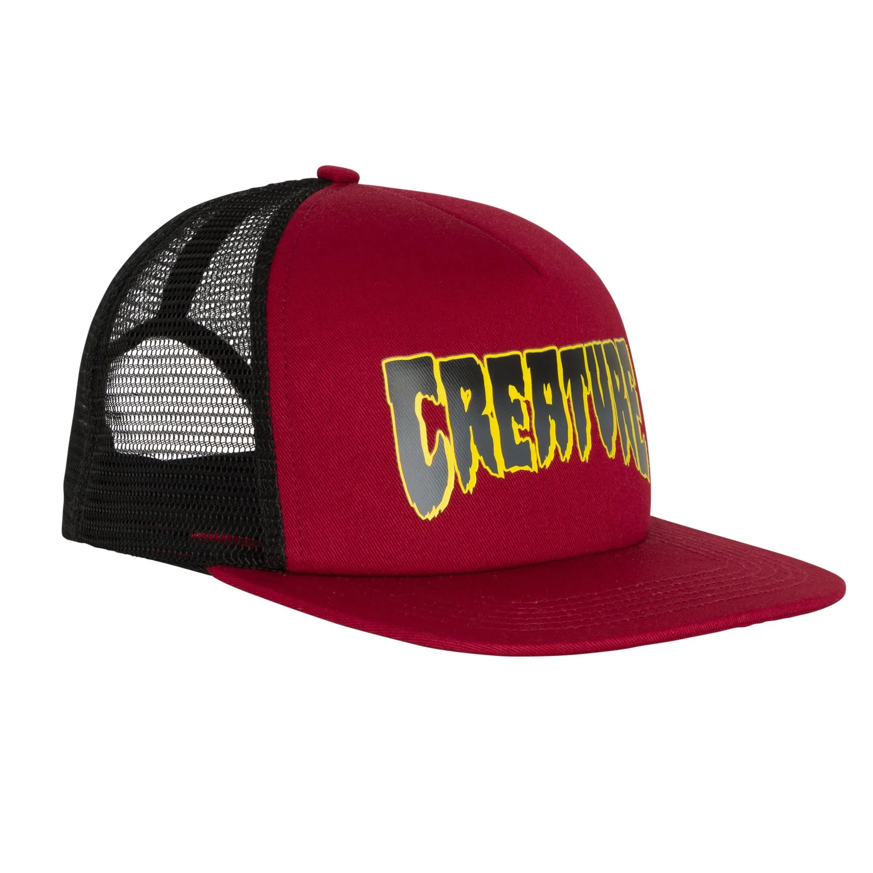 Creature Logo Mesh Trucker High Profile Hat Maroon/Black