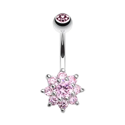 Crystal Daisy Belly Button Ring