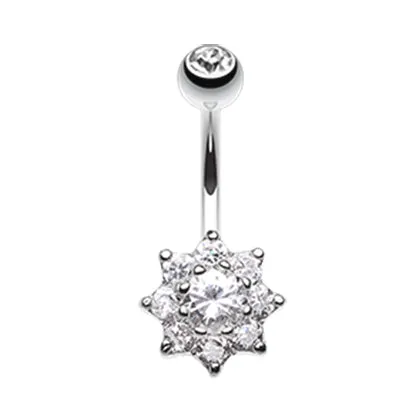 Crystal Daisy Belly Button Ring