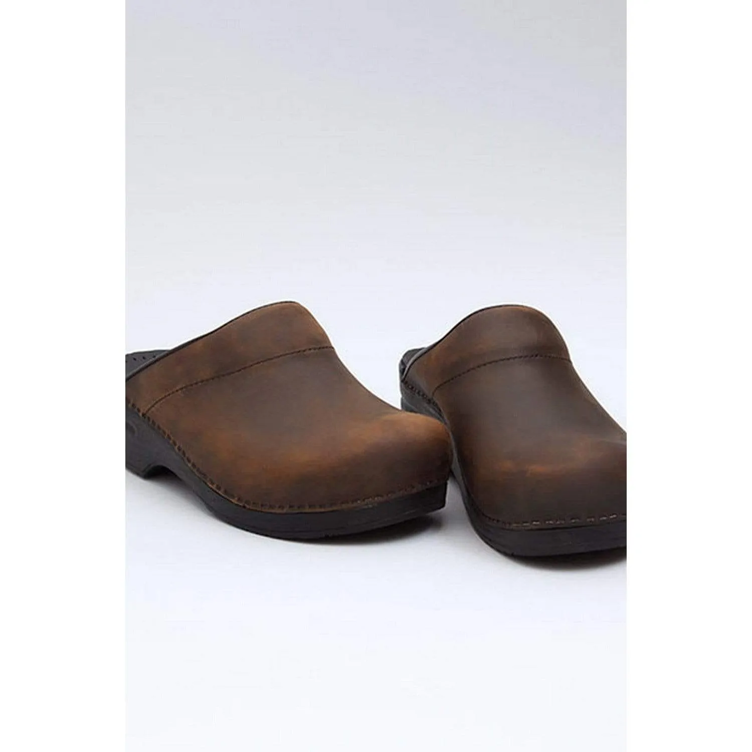 DANSKO Men's Karl Open Back Oiled Leather Clogs