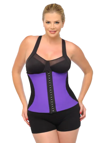 Diva’s Celebrity Waist Trainer - Waist Cincher, Purple with Black Curve