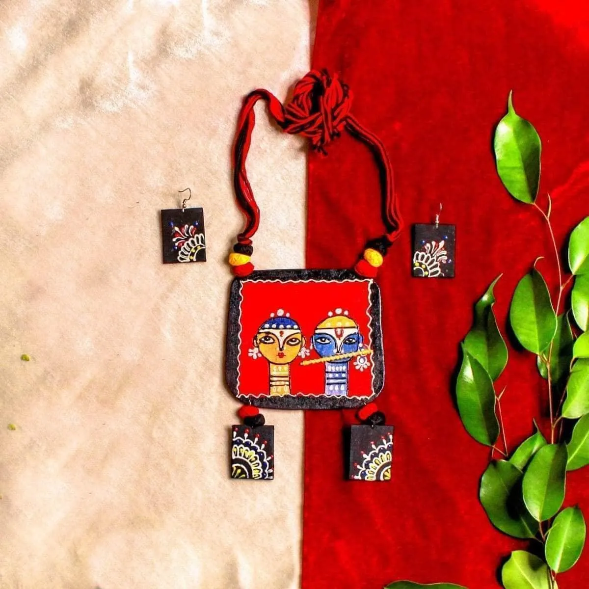 Divine Love Handpainted Red (Necklace) Set