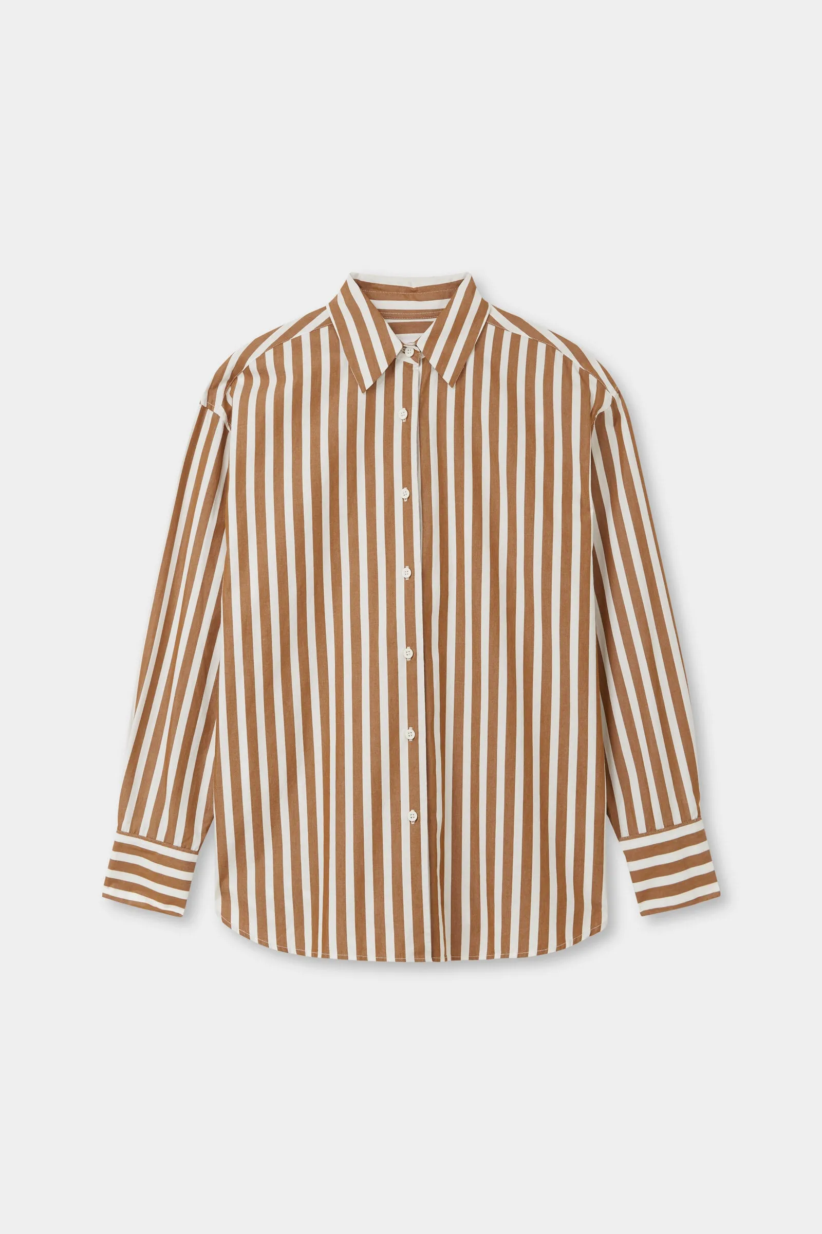 Everyday Poplin Stripe Burnt Ochre