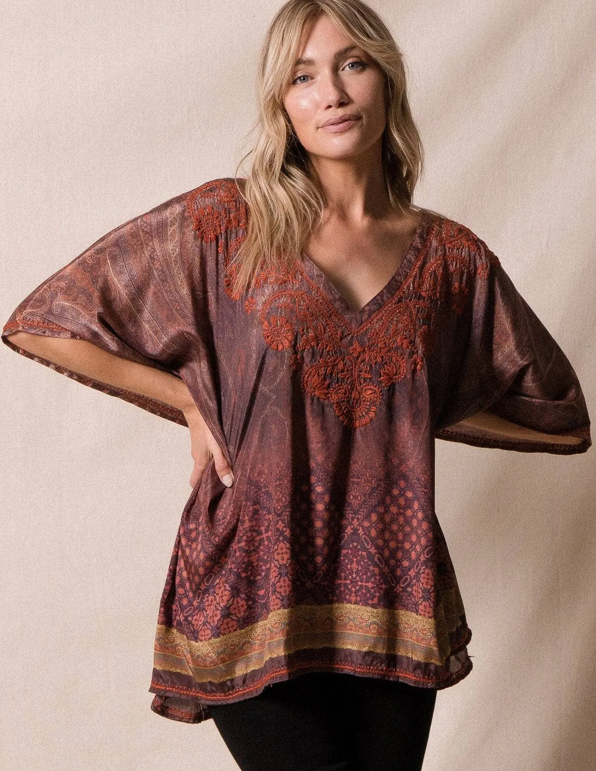 Fair Trade Flowy Tunic - Amber - As-Is-Clearance