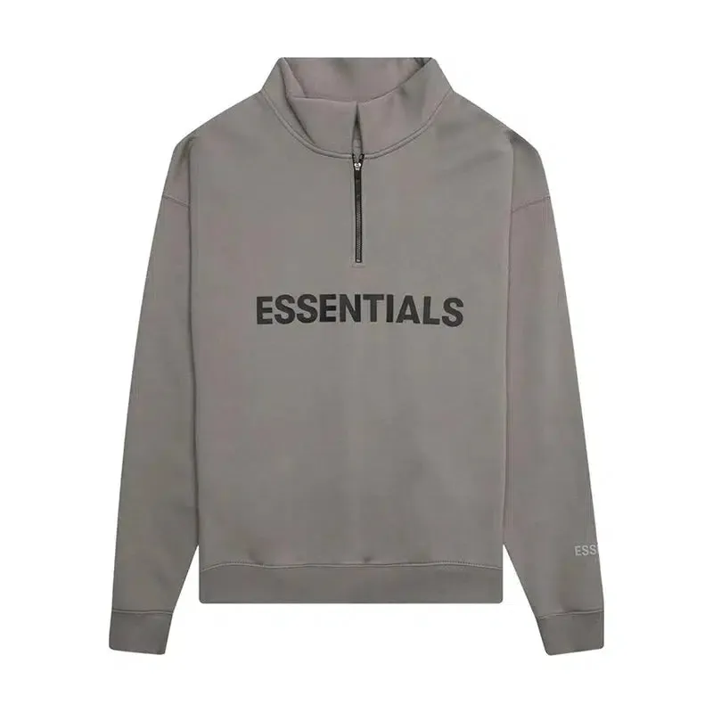 Fear of God Essentials Half Zip Pullover Sweater SS20 'Cement'