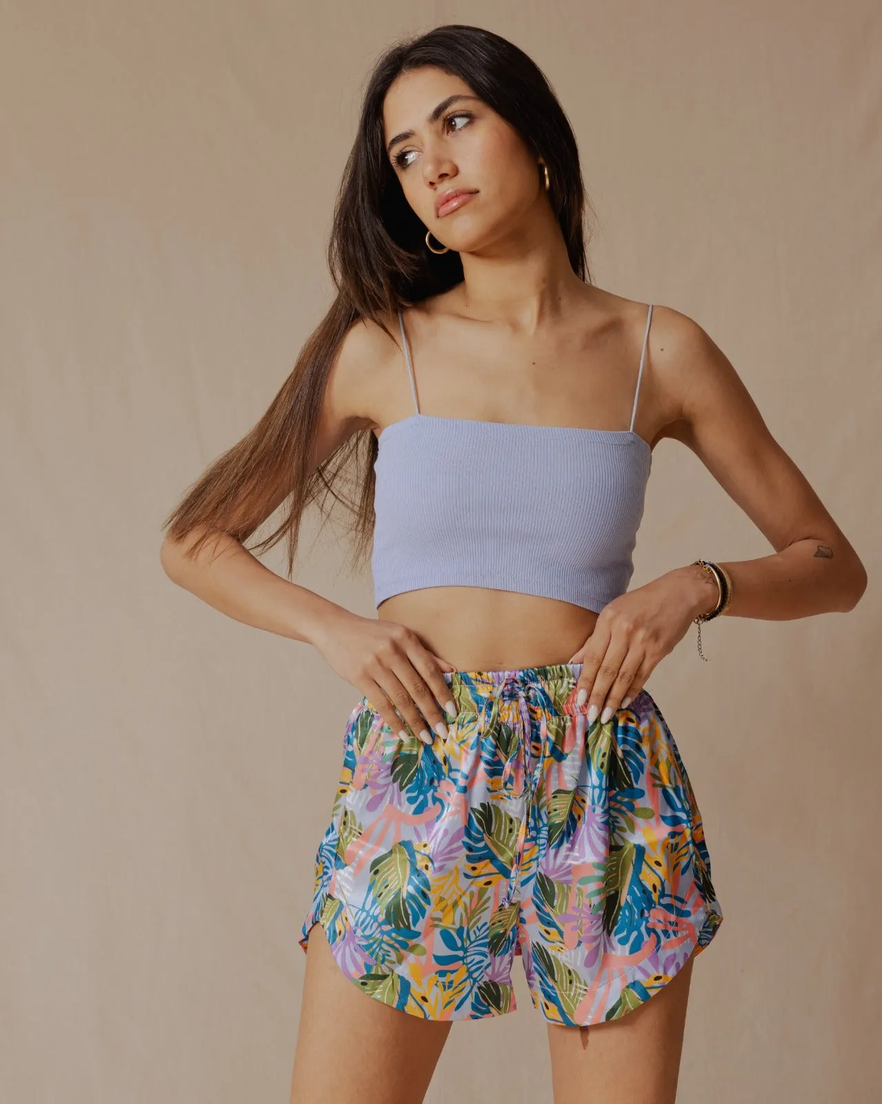 Festive Botanical Shorts Lavender