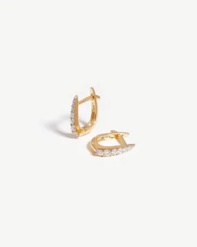 Fine Claw Huggies | 14k Solid Gold/Diamond