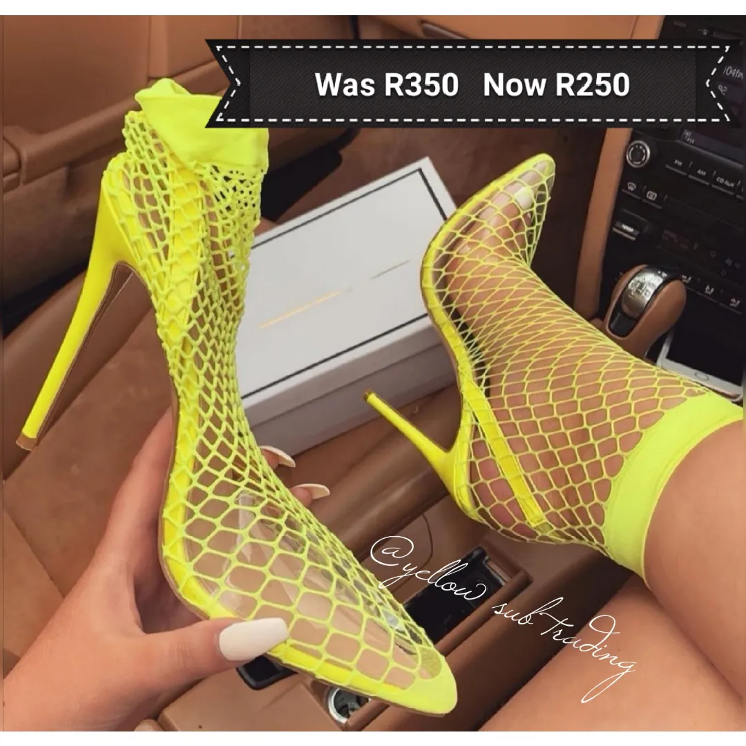 Fishnet heel shoes