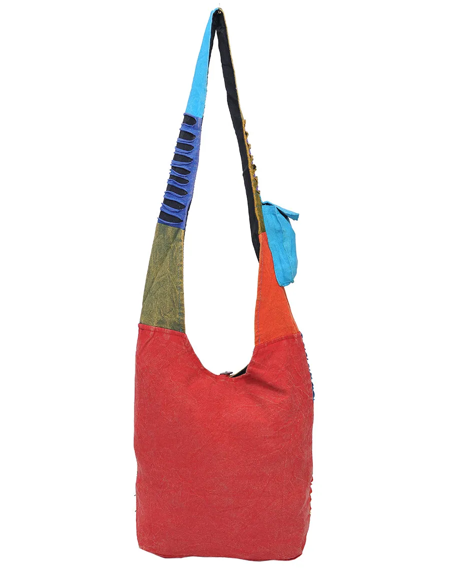 Floral Multicolor Cotton Hobo Bag