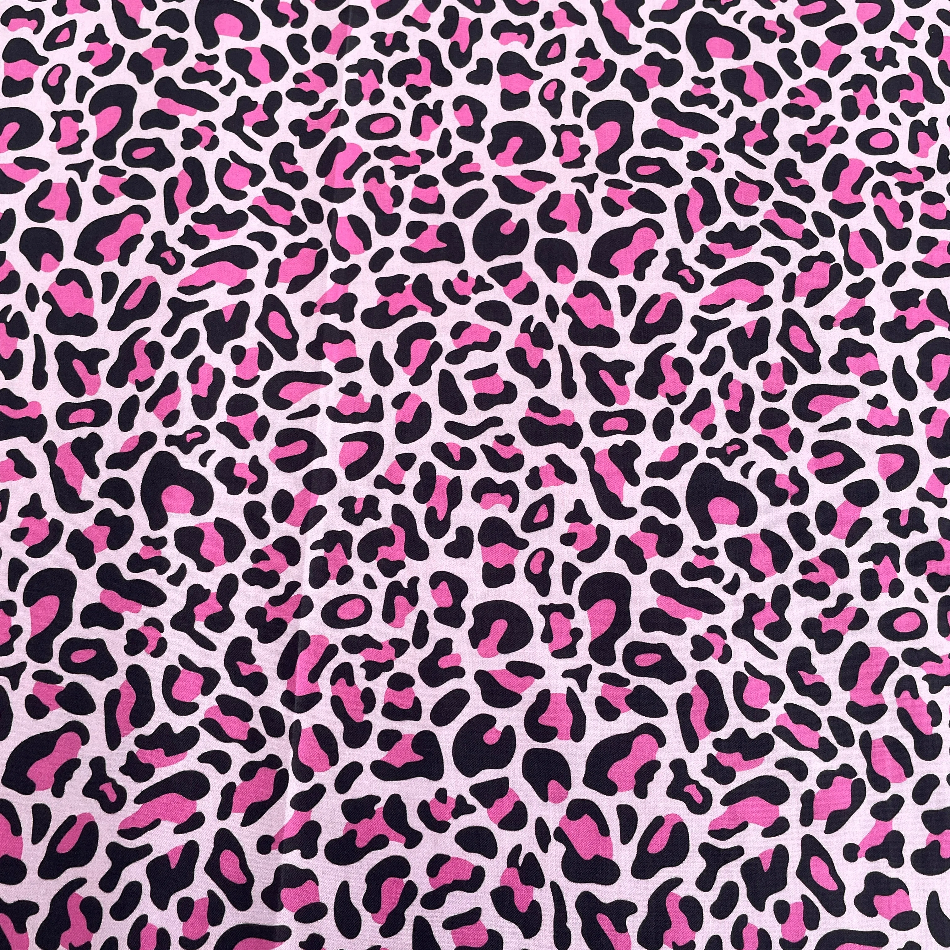 FS1080 Leopard Skin Cotton Fabric Cerise