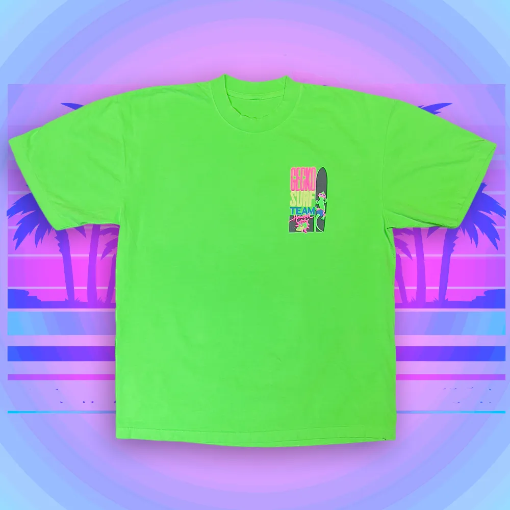 Gecko Surf Team 1989 Neon Green (Single Stitch)