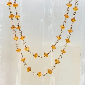 Gemstone Rosary Necklace ~ Citrine