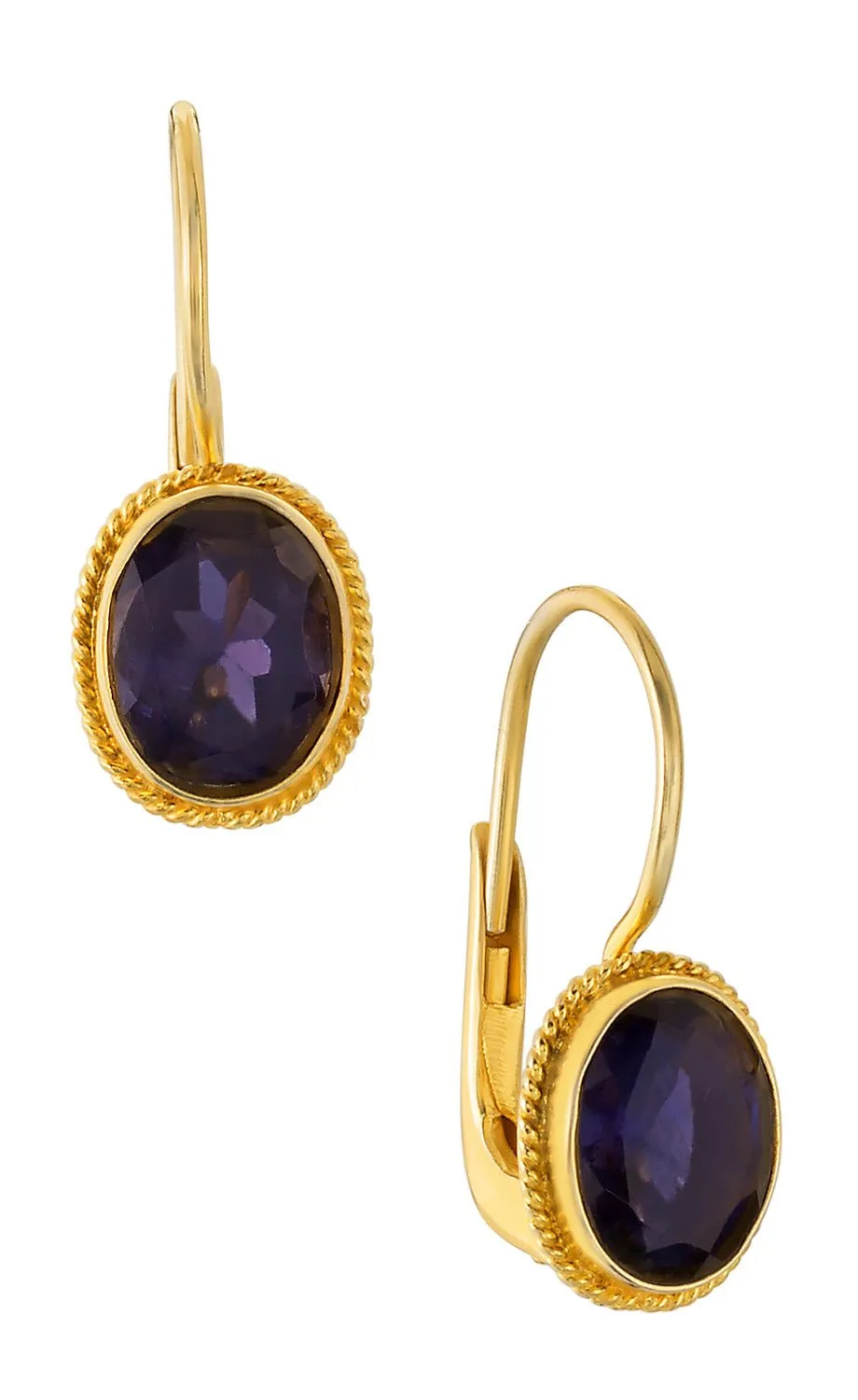 Georgian Drop Iolite Earrings