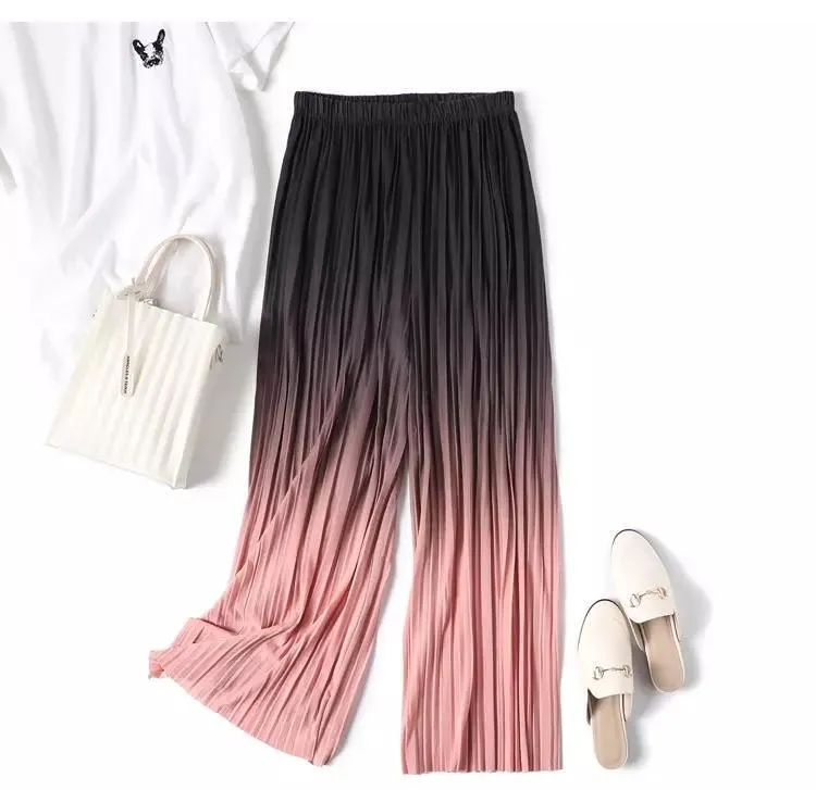 Gradient Pleated Pants