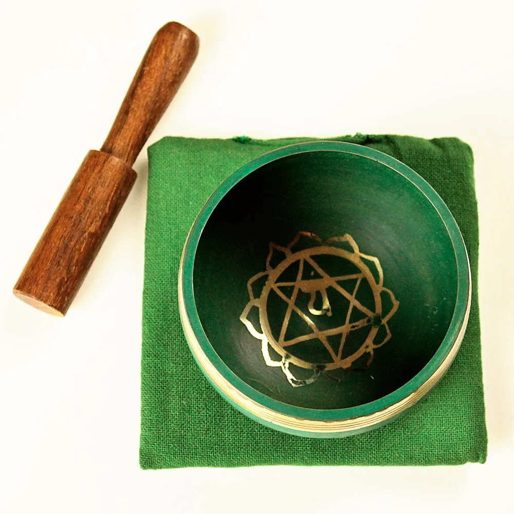 Heart Chakra (Green) Singing Bowl Gift Set Small