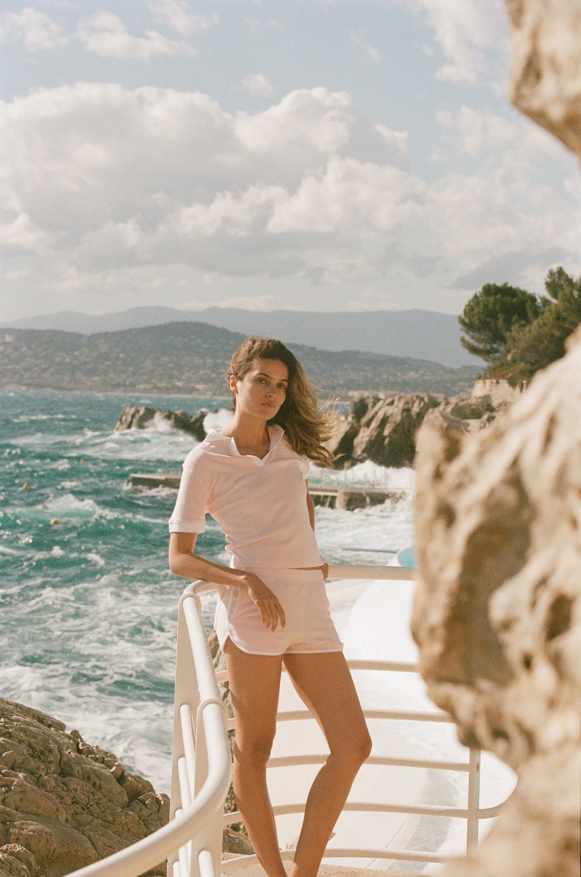 Hotel du Cap Cursive Terry Short - Eden Pink/White