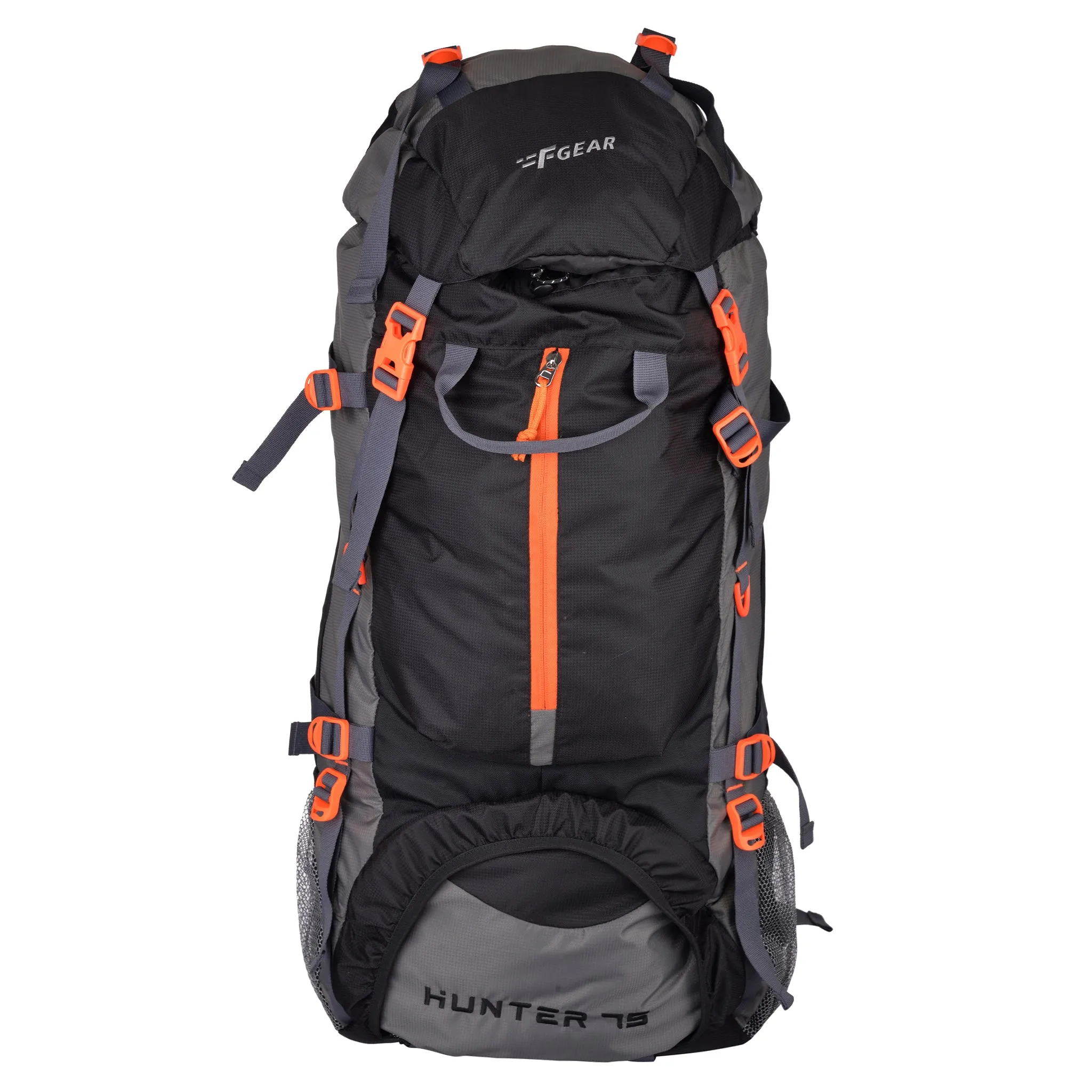 Hunter 75L Black Grey Diamond Rucksack with Raincover