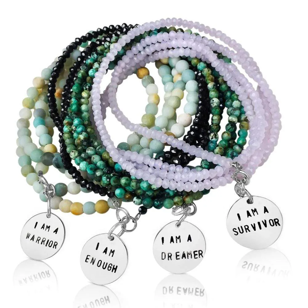 I am a ... - Affirmation Wrap Bracelet Combo: I am a Survivor, I am a Warrior, I am a Dreamer, I am Enough.