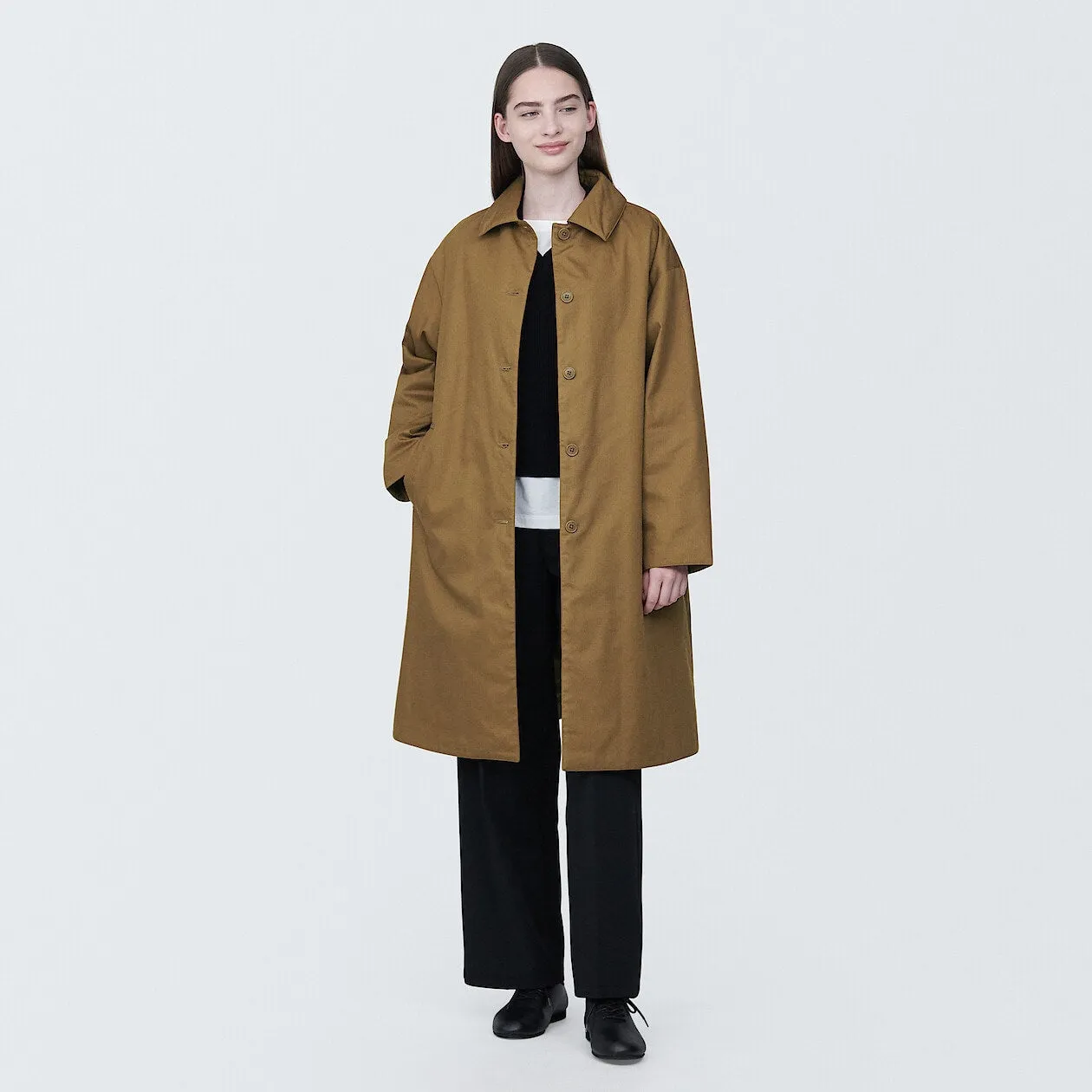 Kapok Blend Padded Long Coat