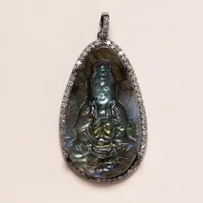 Labradorite Buddha Pendant