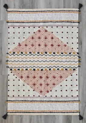 LAVISH BLOCK PRINTED COTTON RUG