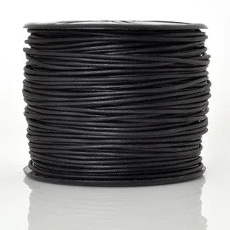 Leather Cord-1.5mm Round-Soft-Natural Black-10 Meters