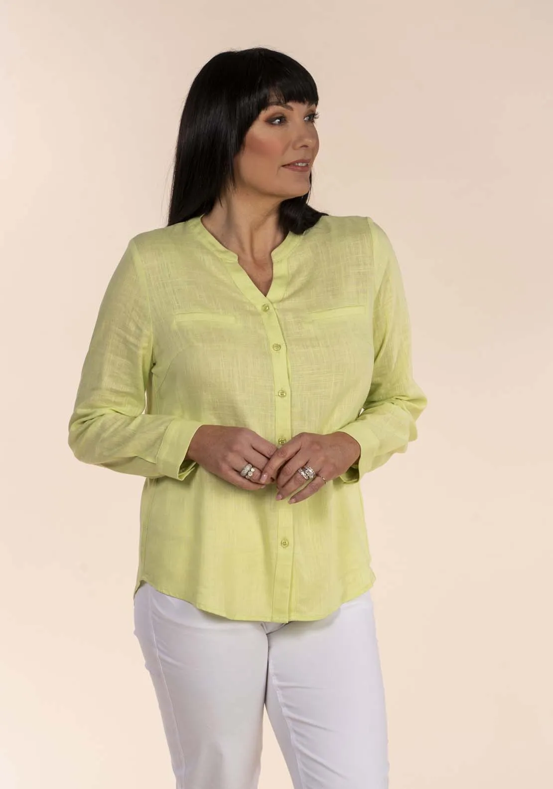 Linen Blouse - Lime