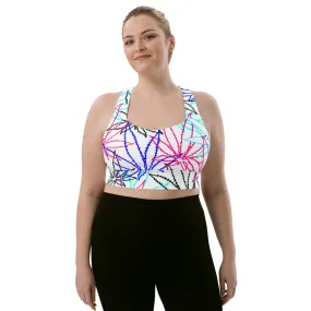 Longline Pink Leaf E4SO sports bra