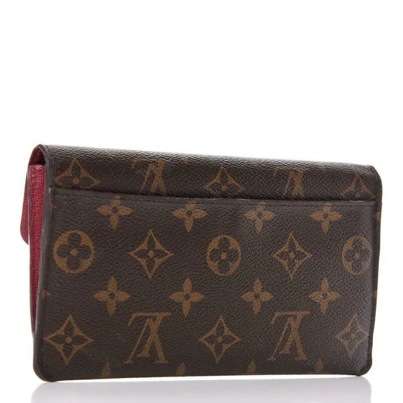 Louis Vuitton Brown Monogram Jeanne Fuchsia Wallet