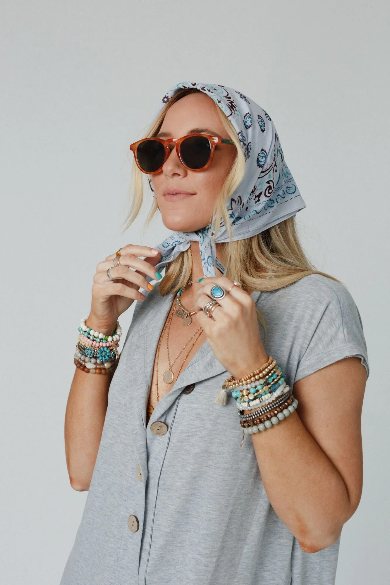 Love Full Paisley Bandana - Blue