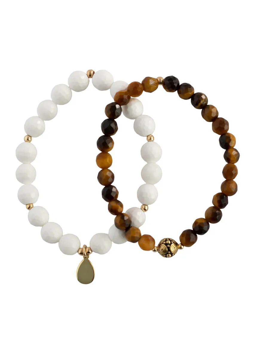 MacLean Tigers Eye Gold Bracelet Layering Set